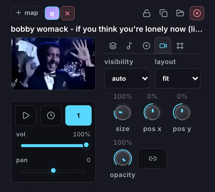 The selected clip’s Video tab, with fit mode, scale, and placement controls.